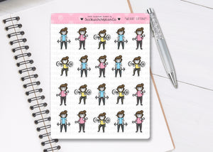 L_126 Weightlifting | Lottie Stickers | Planner Stickers