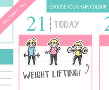 Load image into Gallery viewer, L_126 Weightlifting | Lottie Stickers | Planner Stickers
