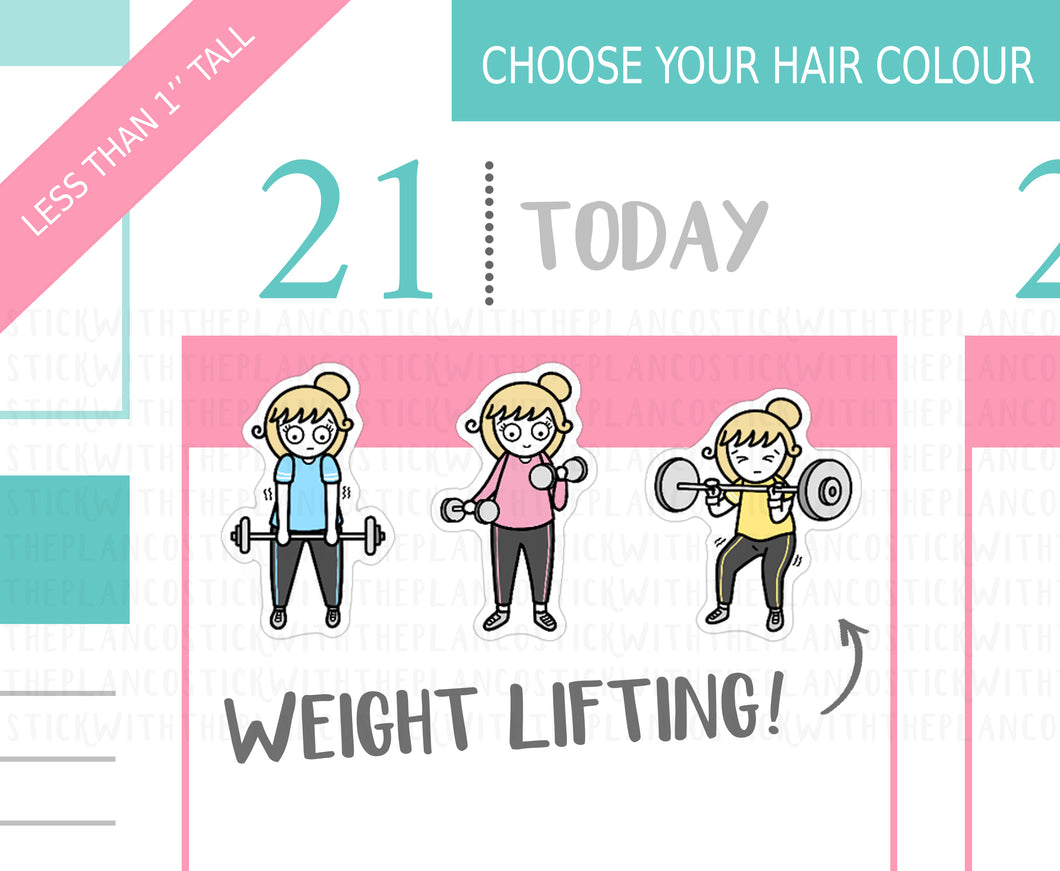 L_126 Weightlifting | Lottie Stickers | Planner Stickers