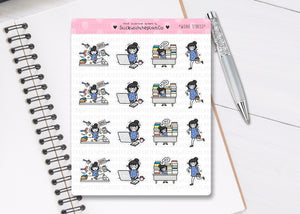 L_130 Work Stress | Lottie Stickers | Planner Stickers