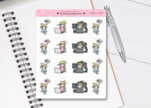 Load image into Gallery viewer, L_129 Working Late | Lottie Stickers | Planner Stickers
