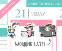 Load image into Gallery viewer, L_129 Working Late | Lottie Stickers | Planner Stickers
