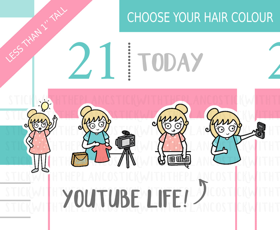 L_133 Filming Videos (Youtube) | Lottie Stickers | Planner Stickers