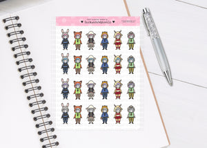 L_134 Zootropolis Dress Up | Lottie Stickers | Planner Stickers