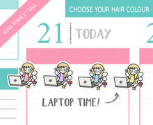 Load image into Gallery viewer, L_044 Laptop Time (Fairy Edition) | Lottie Stickers | Planner Stickers
