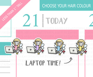 L_044 Laptop Time (Fairy Edition) | Lottie Stickers | Planner Stickers