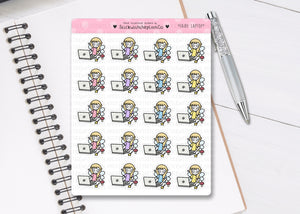 L_044 Laptop Time (Fairy Edition) | Lottie Stickers | Planner Stickers